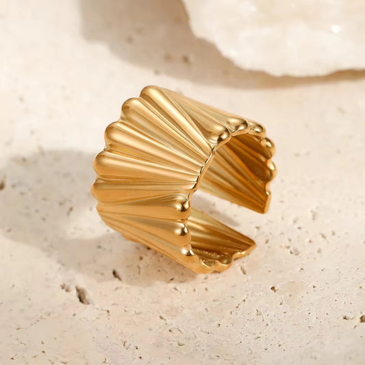 Golden Ripple Ring