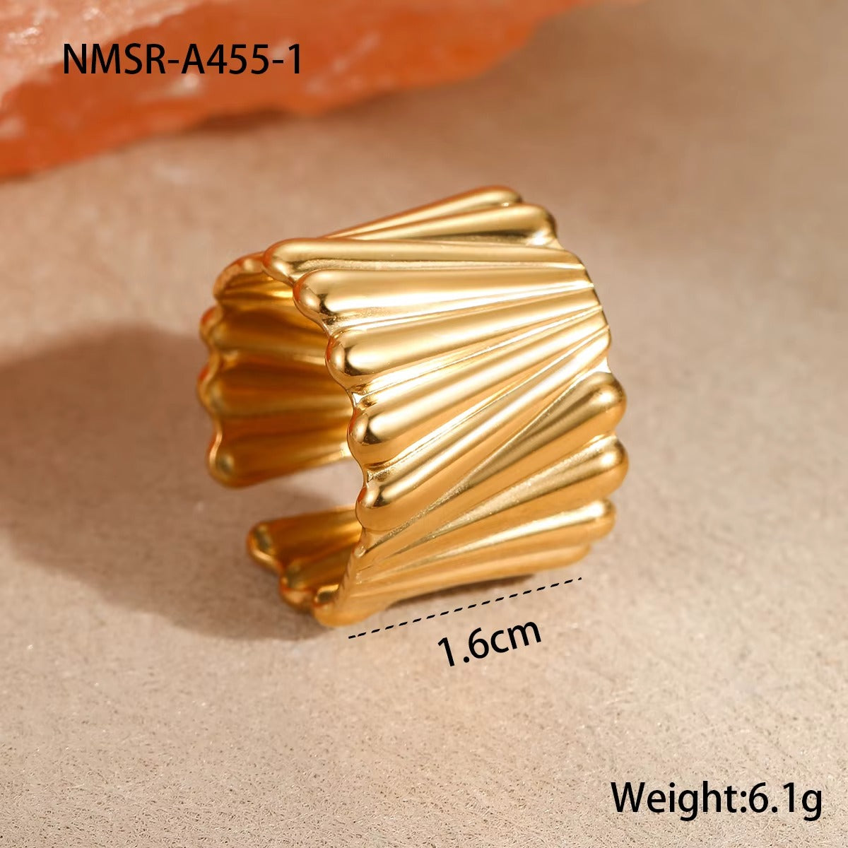 Golden Ripple Ring